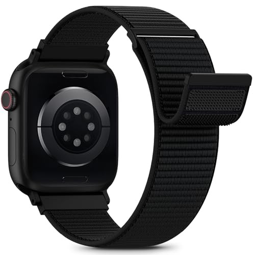 Nylon Loop Sport Band Compatible 44mm/45mm/46mm/49mm/(42mm-Series 3 2 1) Black
