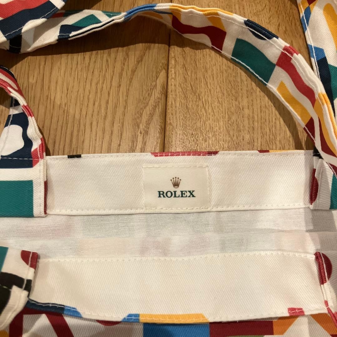 Rolex Jubilee Motif Canvas Tote Bag Multi-Color Logo Novelty Rare VIP Gift