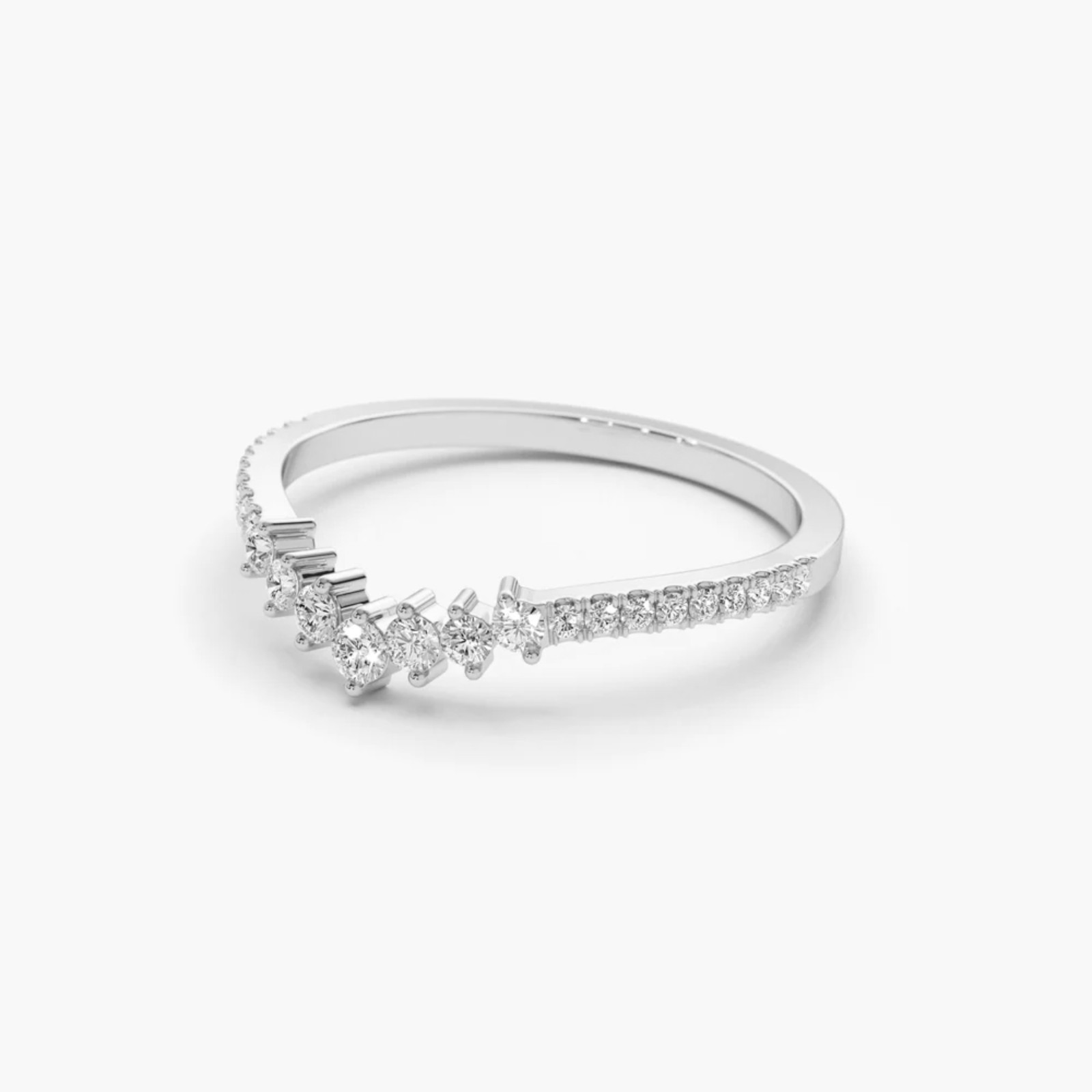 0.27 Ct Natural Round Cut Diamond Eternity Wedding Band Ring 14k White Gold