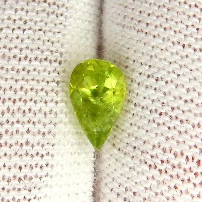 Green Sphene Pleochroic Flash Natural Earth Mined Unheated 7x4mm Faceted Pear