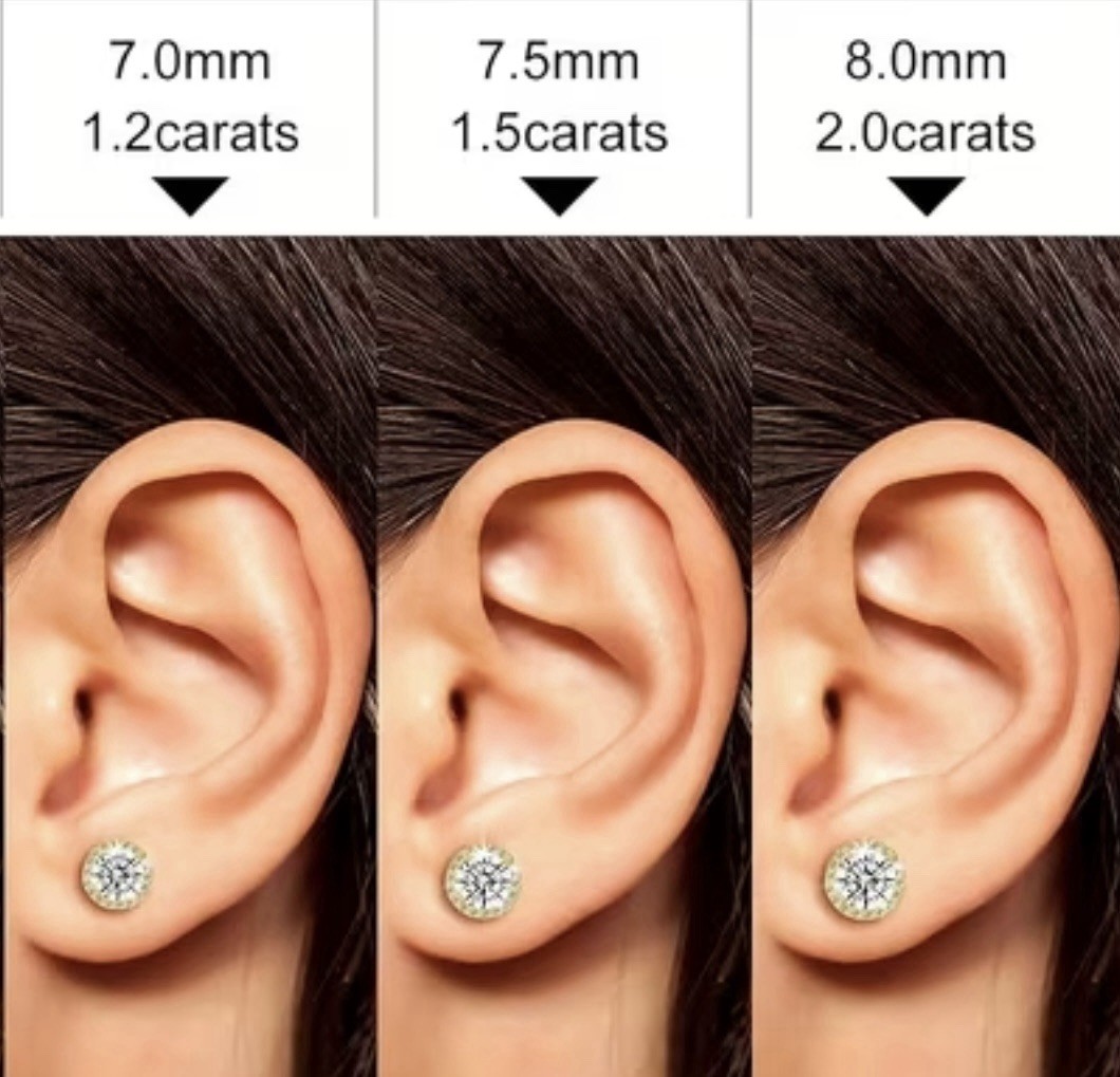 3 Pairs White K Cubic Zirconia Earrings # 0062, 0063, 0064, 0065 Box Included.
