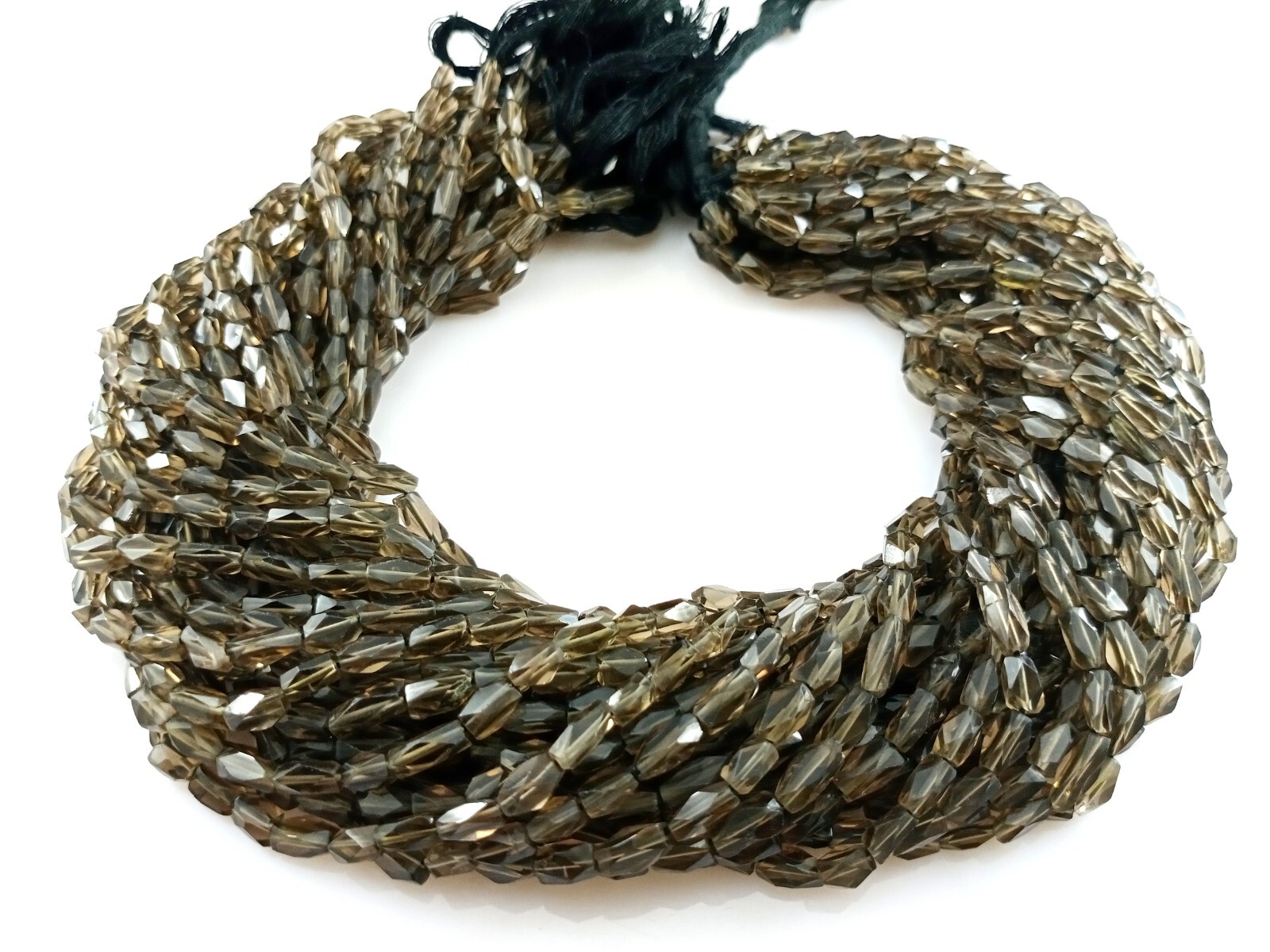 1 Strand Natural MOP Square Faceted 5×9-5x10mm MOP/Smoky Quartz Beads 12″inch
