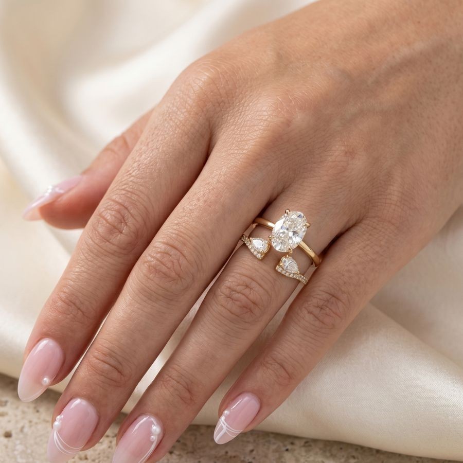 2.50 Ct Lab-Grown Diamond Wedding Bridal Set Band Ring 14k Yellow Gold