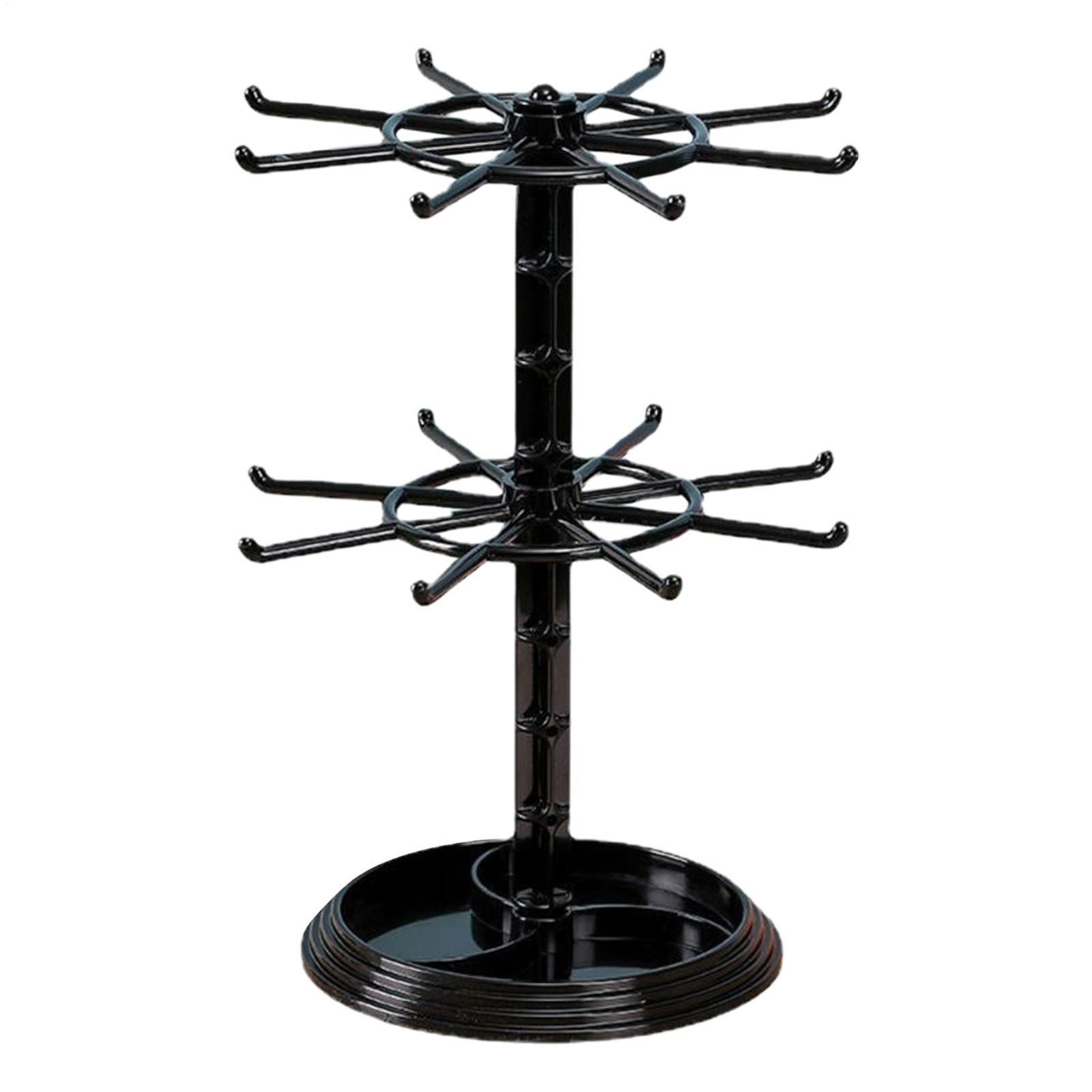 Two Layer Countertop Rotation Display Rack Bracelet Necklace Keyring StorageRack