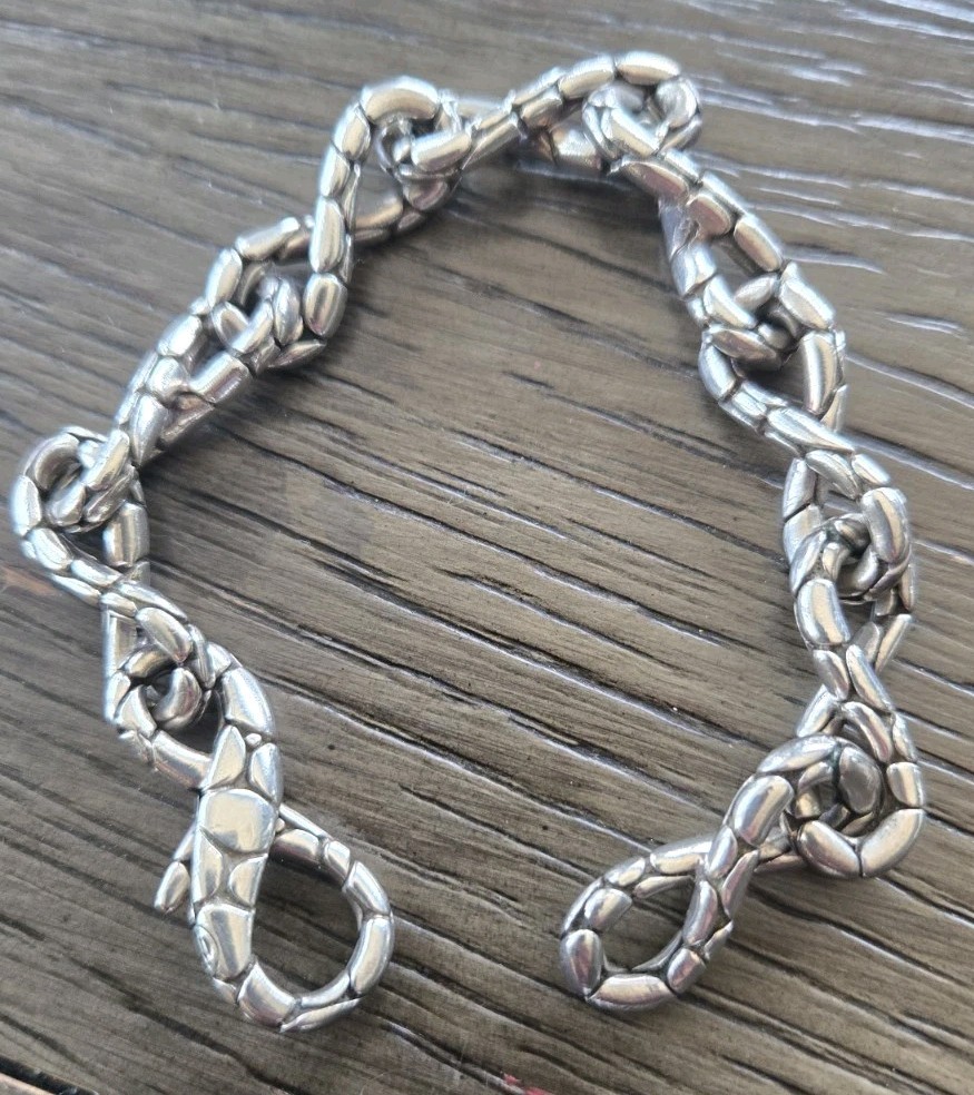 John Hardy 925 Sterling Silver Kali Dotted Infinity Link Bracelet 7.75″ 45 GRAMS
