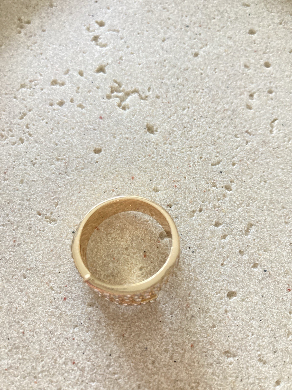 Vintage Gold Tone Rhinestone Wrap Ring Statement Bypass Cocktail Ring Romantic