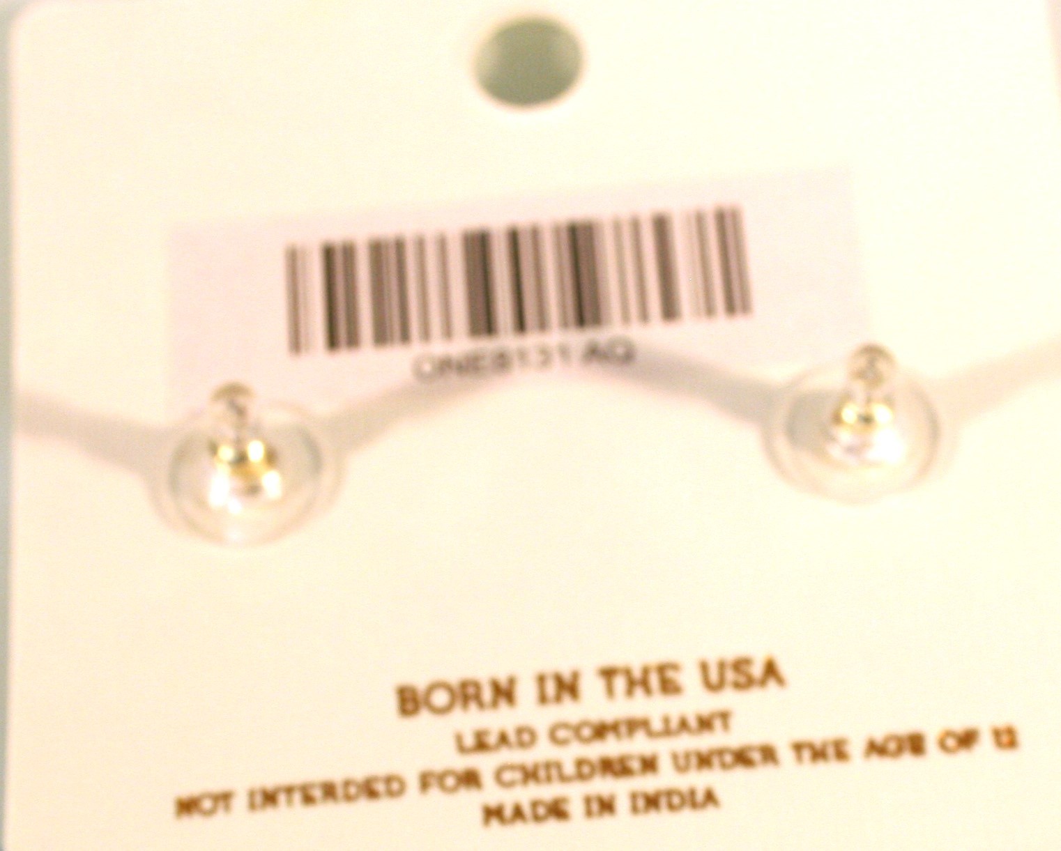 Silvertone black, silver, gold, white tube beads round dangle stud earrings 3″