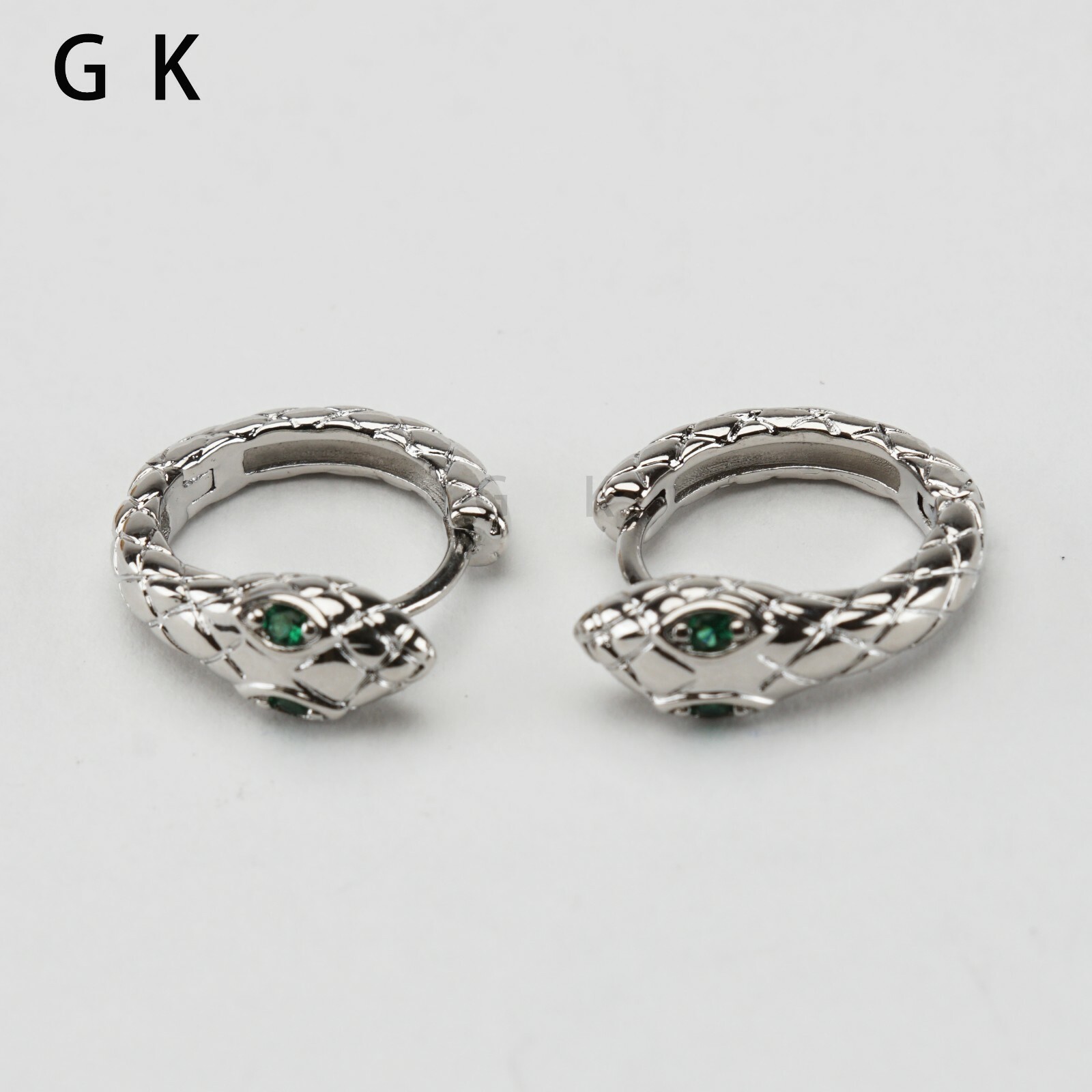 2-4 Pcs Stainless Steel CZ Snake Design Hoop Huggie Stud Earrings Ring Piercing