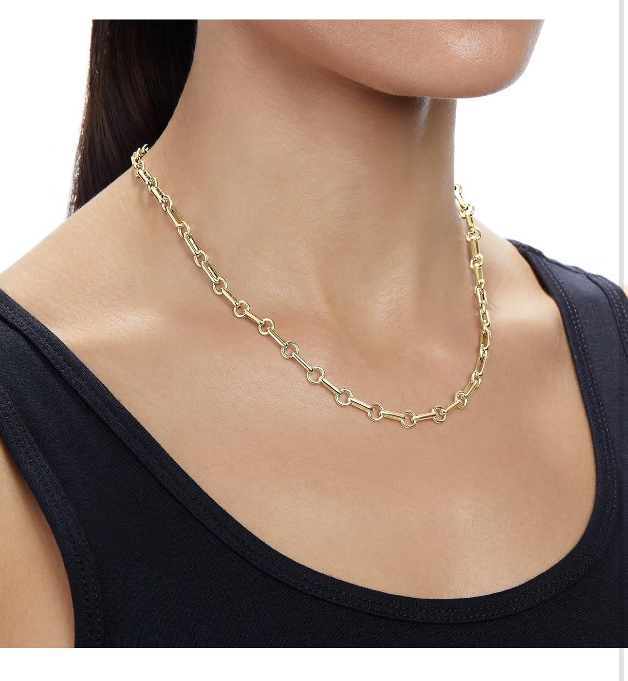 Essentials Plated Elongated Loop Chain 18in Modern Quality Layers