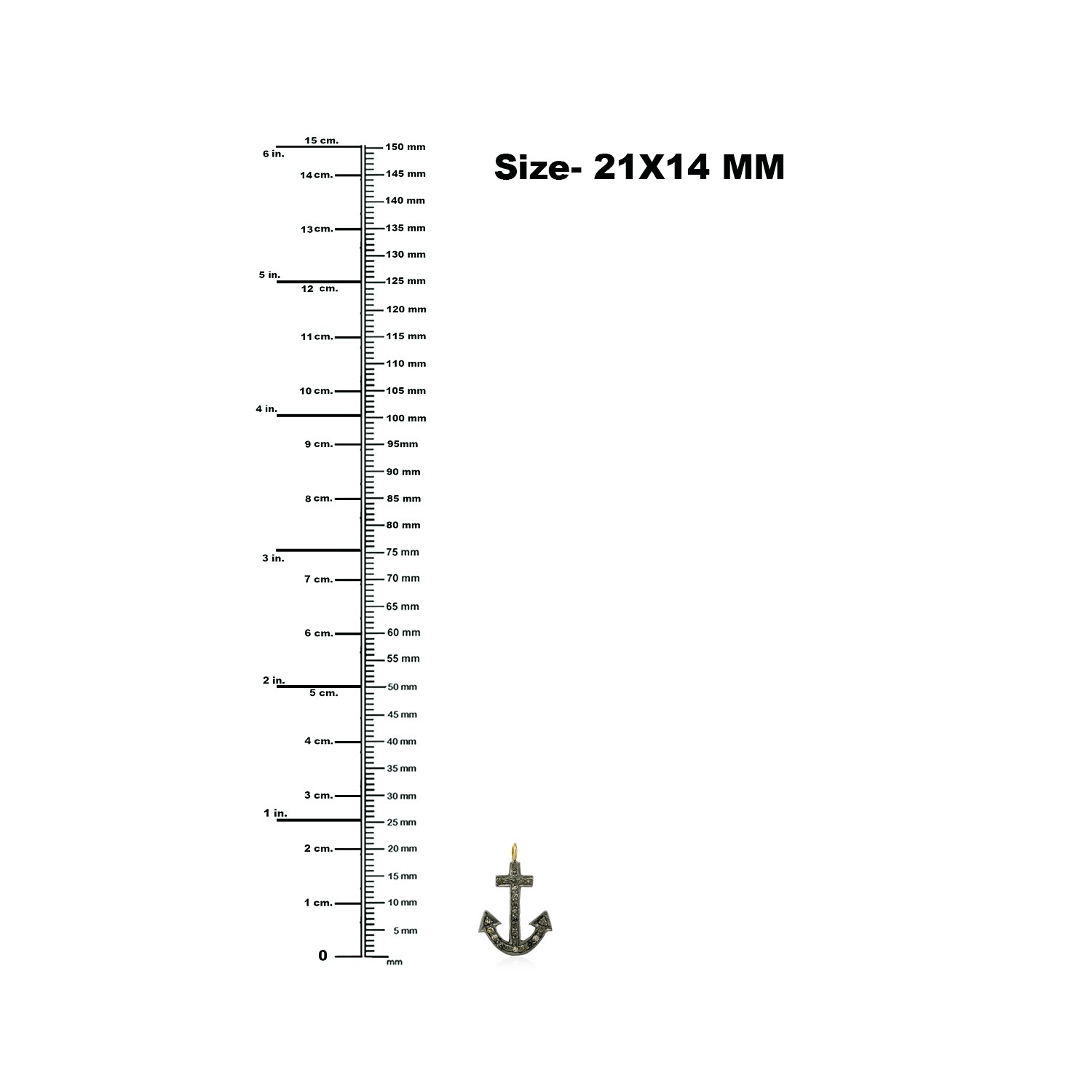 Anchor Nautical Theme Charm 925 Sterling Silver Diamond Jewelry Findings