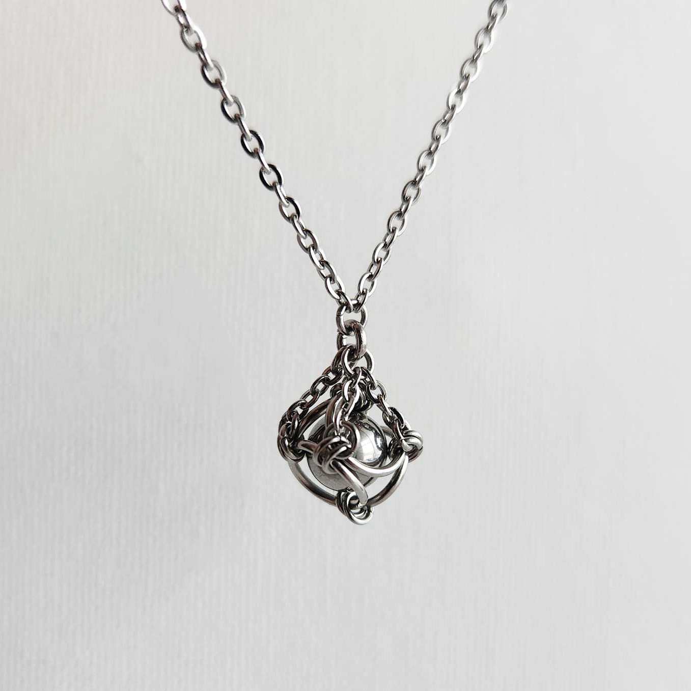Vintage small silver stainless steel necklace