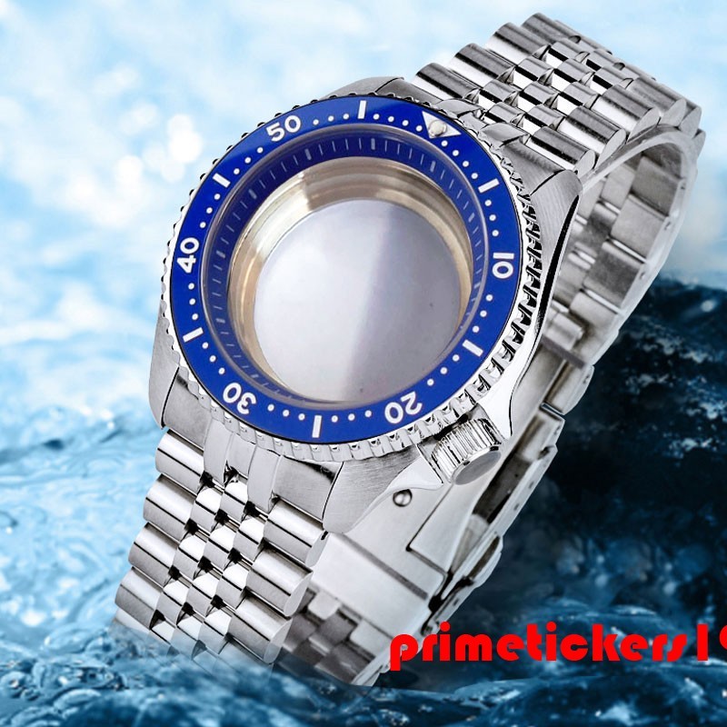 41mm Diving Watch Case+Band Clear Back 3.8 Crown 20ATM Fit NH34 NH35 NH36 NH38