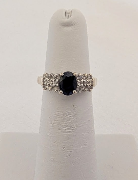 Sapphire & Diamond 14K Gold 3.1 Grams Retail Price $1300 Make Me An Offer!