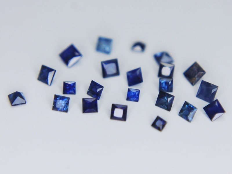1x Ceylon Blue Sapphire Square Princess 2x2mm VS Natural Gemstone 1.2mm to 2.5mm
