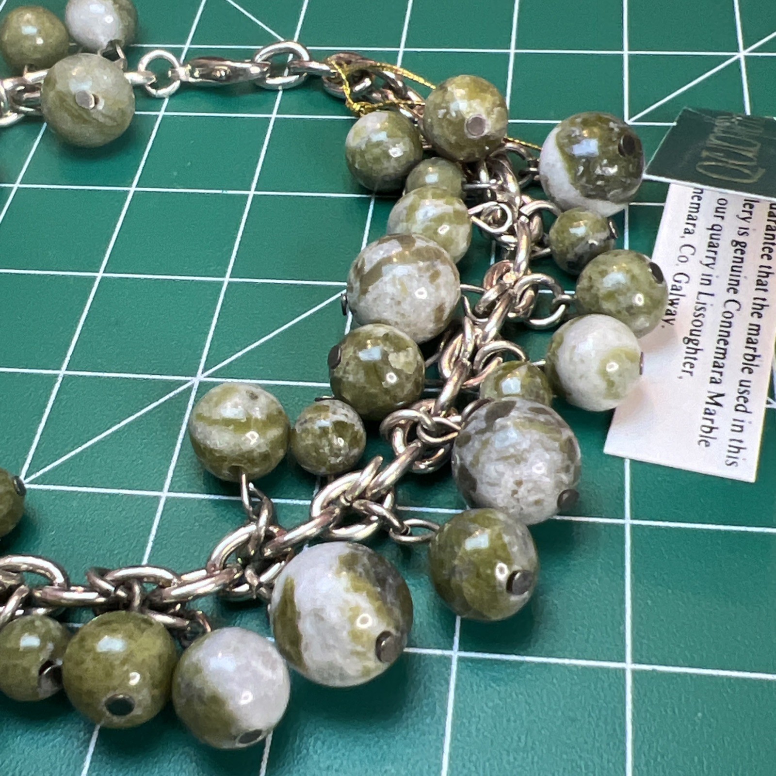 NEW Connemara Marble Charm 8” Bracelet Irish Stone Made In Ireland J.C. & Sons