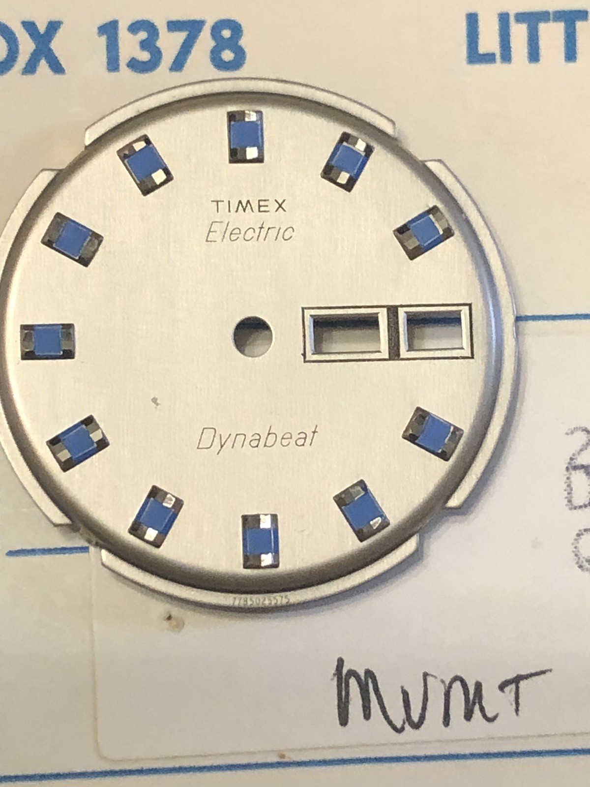 NOS Genuine Timex Electric Dynabeat Watch Dial 255-328102 For Mvmt# 77850-25575