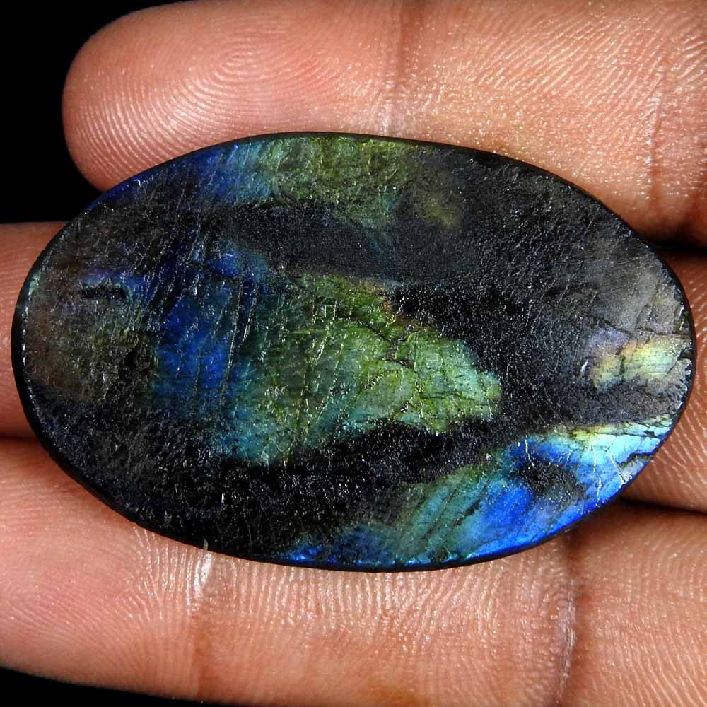 71.00Cts100%Natural Blue Power Labradorite Oval Cabochon Loose Gemstone