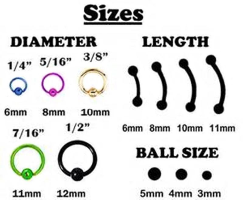 Eyebrow Rook Curve Pink 3mm Balls 16 Gauge 3/8″ Barbell Steel *
