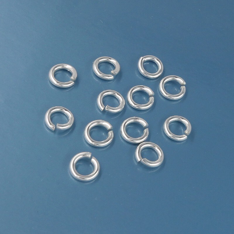 12 Solid Sterling Silver 5mm x 1mm (18 Gauge) Open Jump Ring Connectors #33155