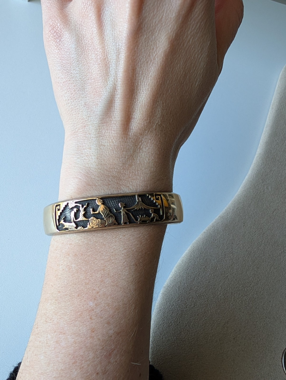 Vintage Hyson Craig 14k Gold & Sterling Navajo Cuff – 45 grams