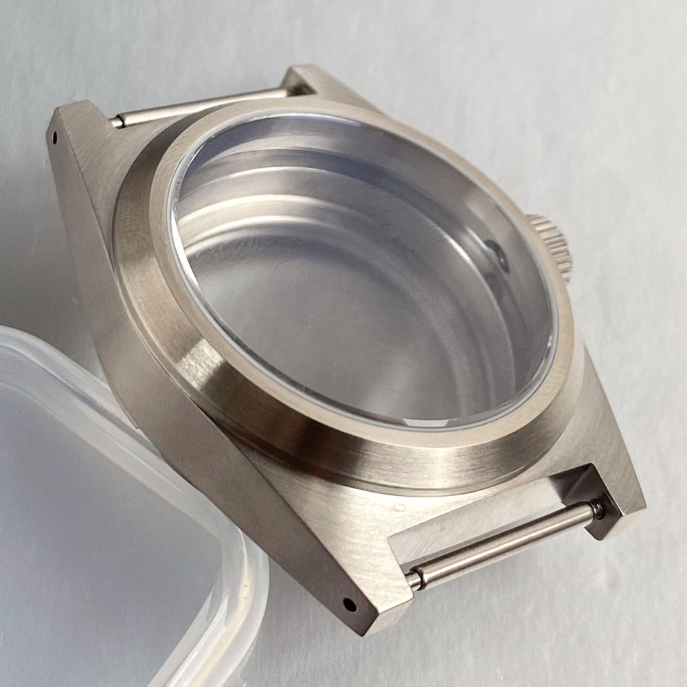 New 38mm AR Sapphire 20ATM Brushed Steel Watch Case Fit NH35 ETA2824 Miyota 8215