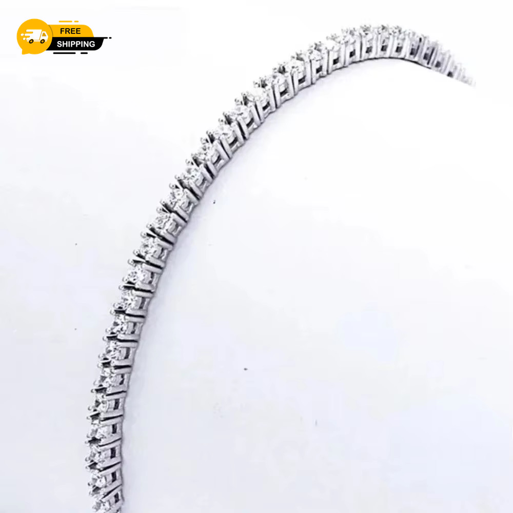 Sterling 925 Silver Jewelry 16Cm to 19Cm Tennis Bracelet 2Mm Zirconia Anniversar