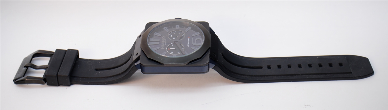 Haurex Athenium-R Square Chronograph Watch Blue /Black Fume Dial 3N372UNB