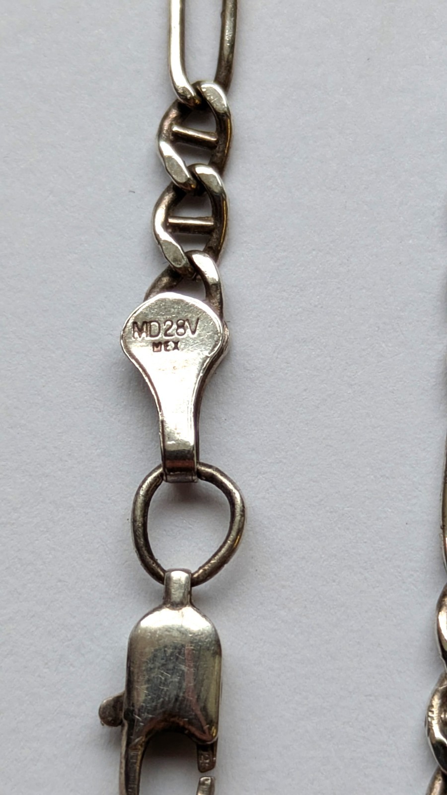 Vintage Mexico 925 Sterling Silver Figaro Chain ankle Bracelet 3.2 Mm 9.5 Inches