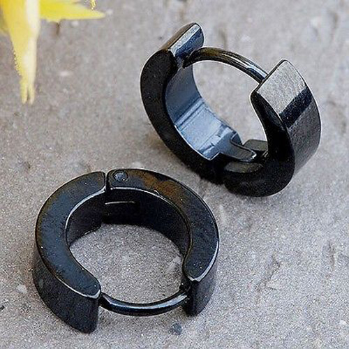 4 Pairs Mens Women Stainless Steel Punk Hoop Ear Stud Cuff Unisex Cool Earring