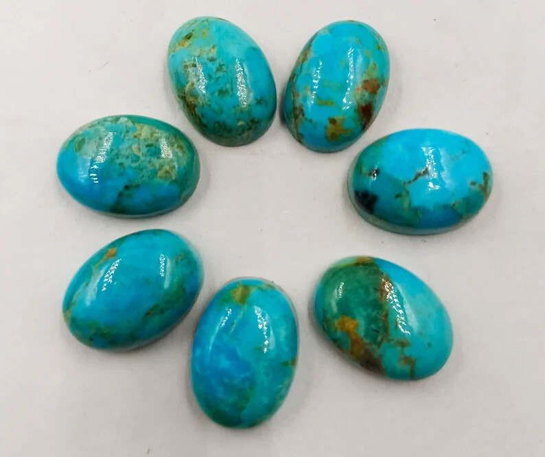[WHOLESALE] BLUE MOHAVE TURQUOISE CABOCHON OVAL SHAPE LOOSE GEMSTONE