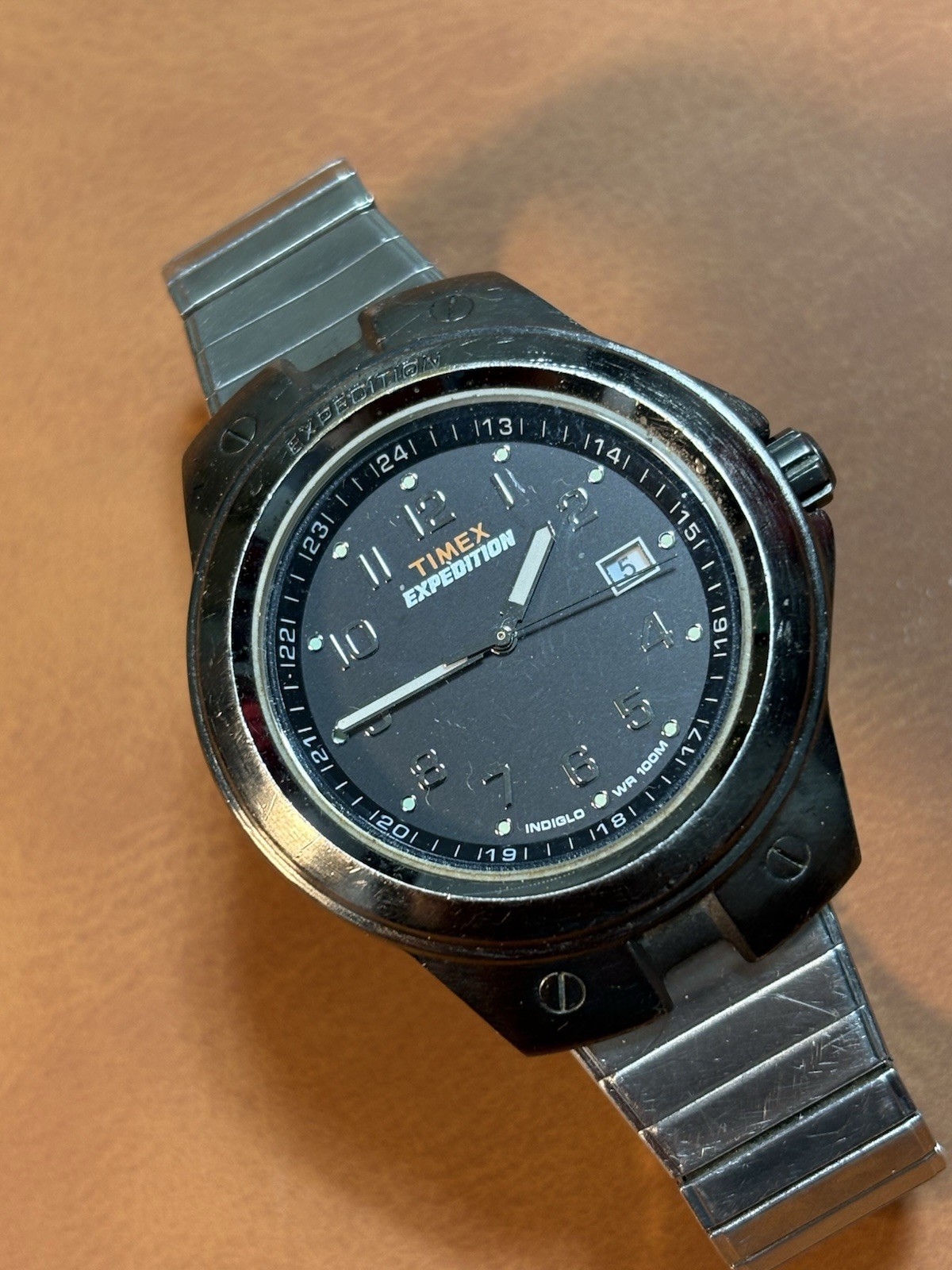 Timex Expedition Indiglo WR100M Men Quartz Watch 42mm,Expandable Band,Untested