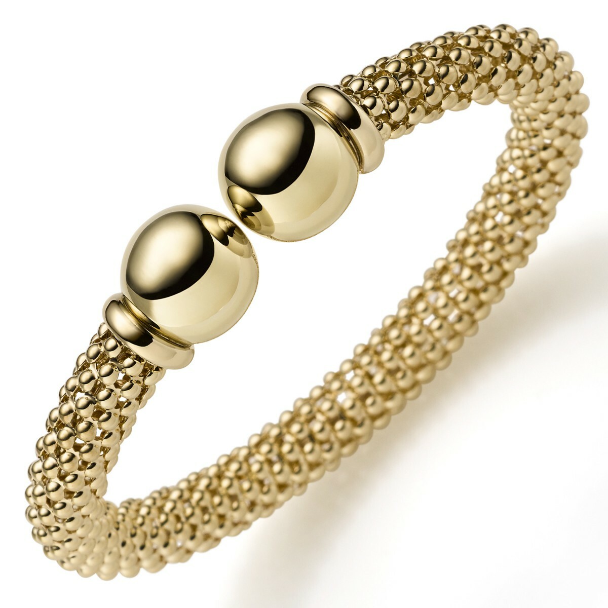 Raspberry Bangle Bracelet Bangle 585 Gold Yellow Gold 8mm Wide, Oval
