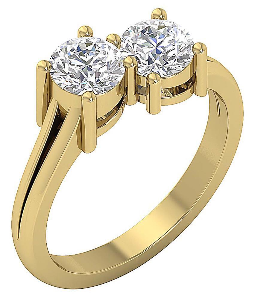 Lab Grown Diamond Forever Two Stone Engagement Ring VS1 F 1.60 Ct 14K White Gold