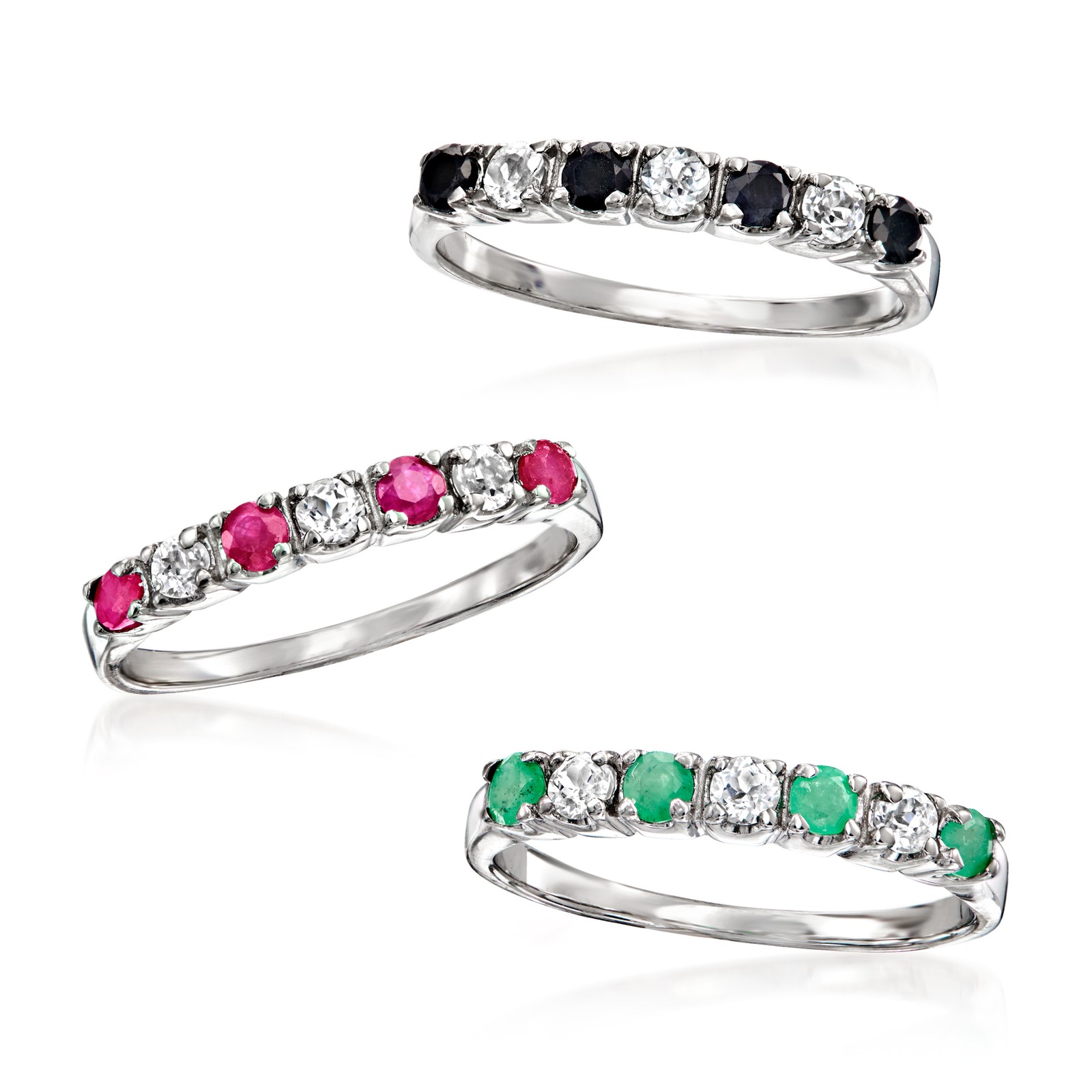 Ross-Simons 1.50 ct. t.w. Multi-Gemstone Jewelry Set: 3 Rings in Sterling Silver