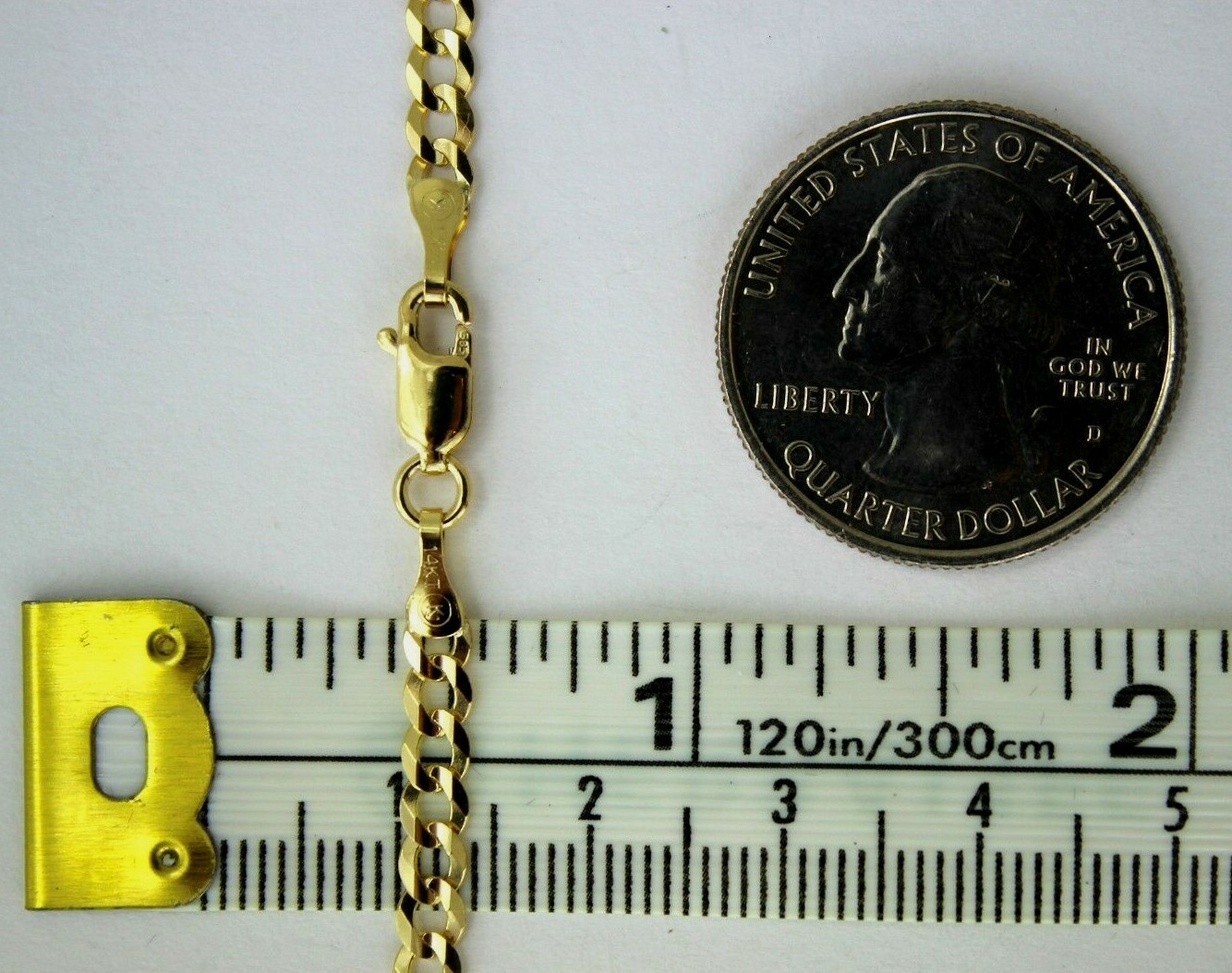 14K SOLID GOLD CUBAN LINK CHAIN NECKLACE BRACELET MEN WOMEN 2~11.5mm / 6.5″-30″