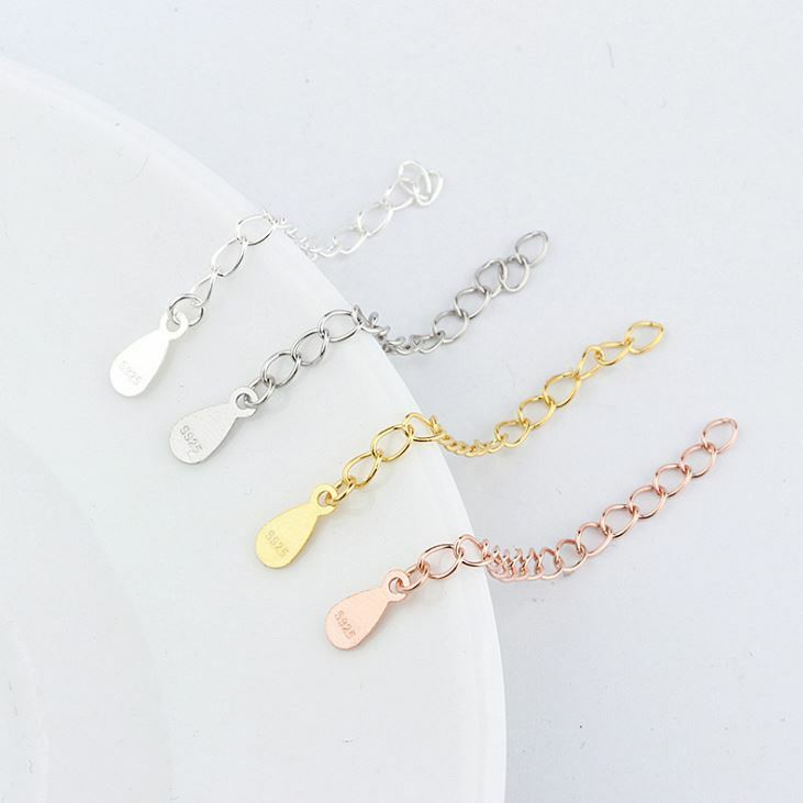 5cm/2″ Rose Gold S925 Sterling silver Extension Chain Bracelet Necklace Extender
