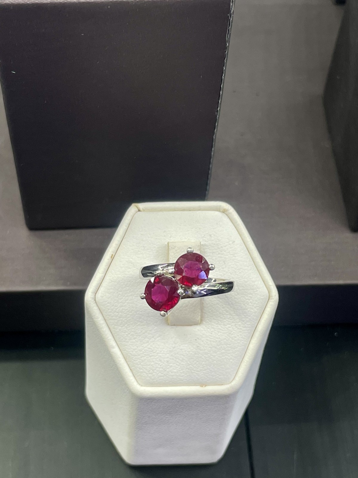 Ring Silver925 studded with Ruby rounds weight 3.44 ct