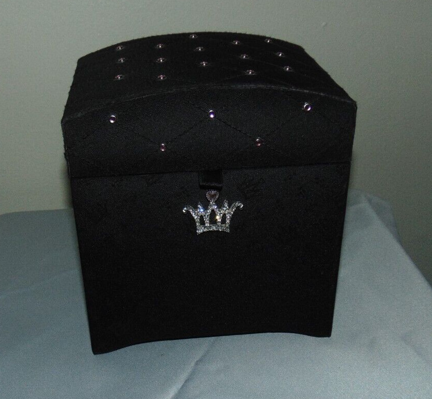 Mary Kay Exclusive Jewelry Box Black Velvet Lining Jeweled Crown