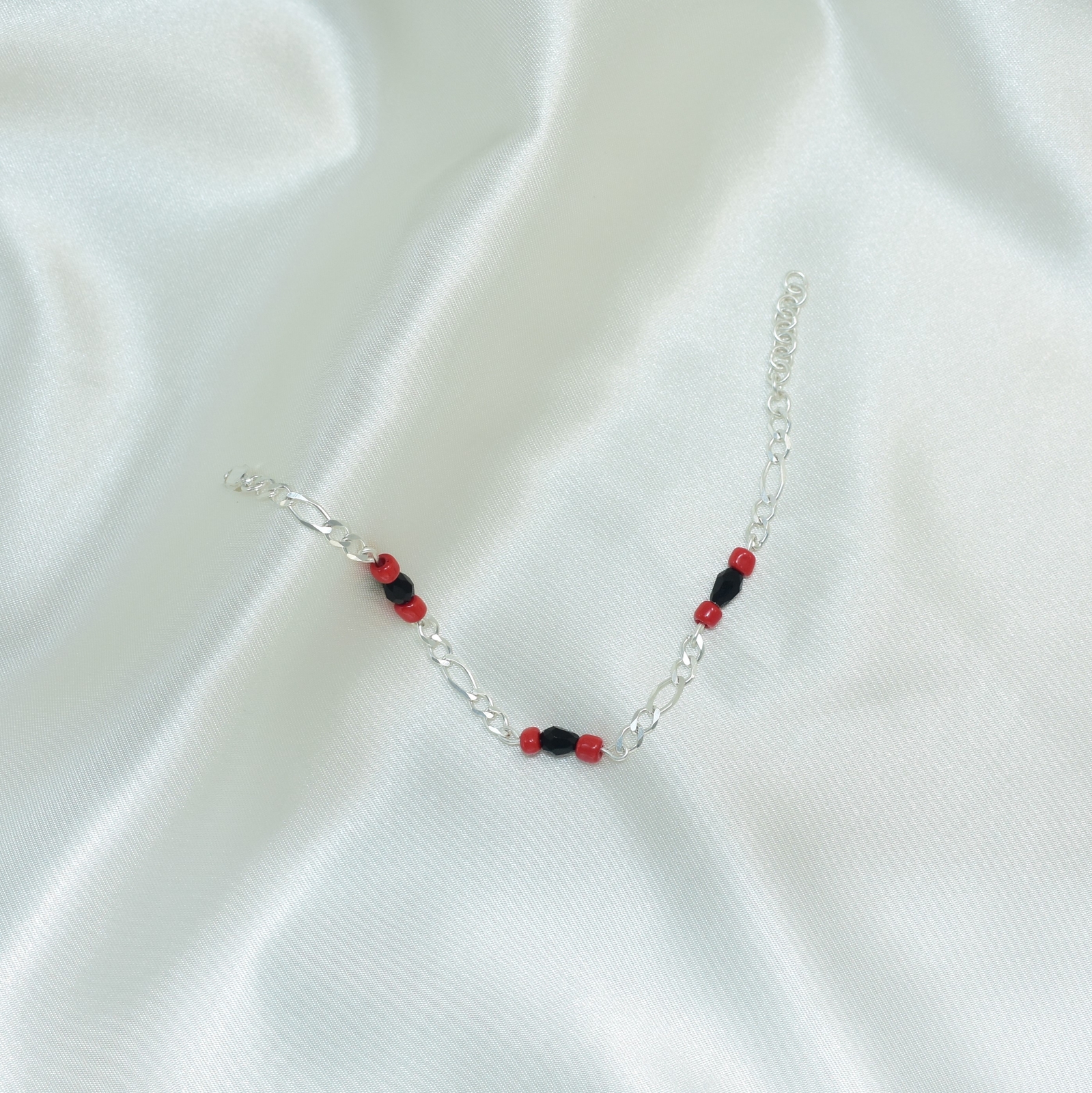 Azabache Bracelet, 925 Silver Pulsera, Red Black Beads Bracelet for Kids,Adults