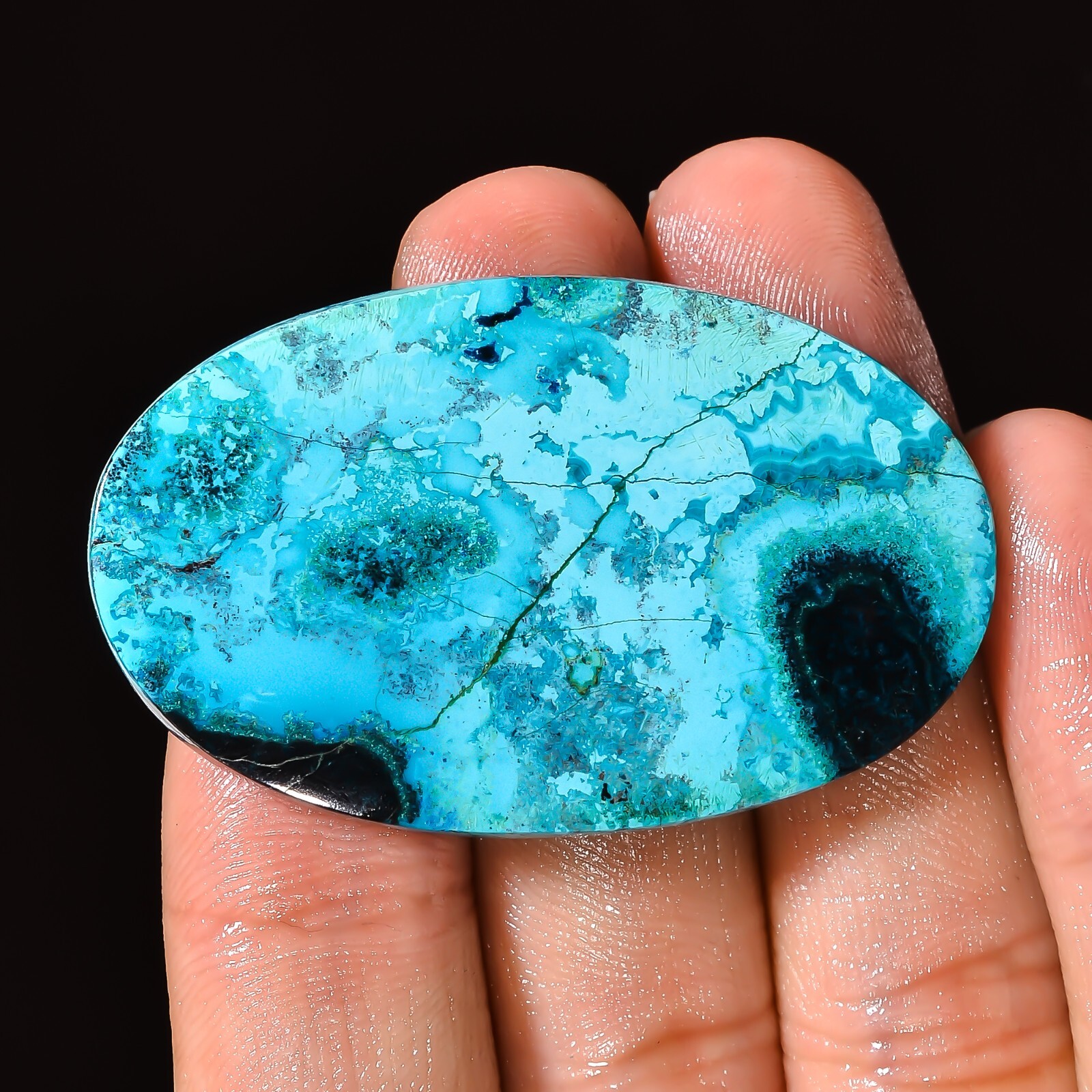 55.45CT 100% Natural shattuckite Oval Cabochon Top Quality stone 28x46x5mm BC-59