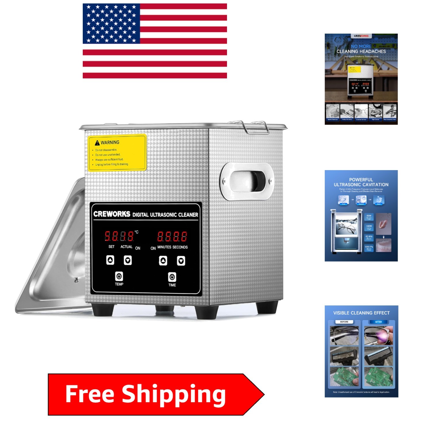 Professional Ultrasonic Cleaning Machine – 2L with Heater & Timer Function