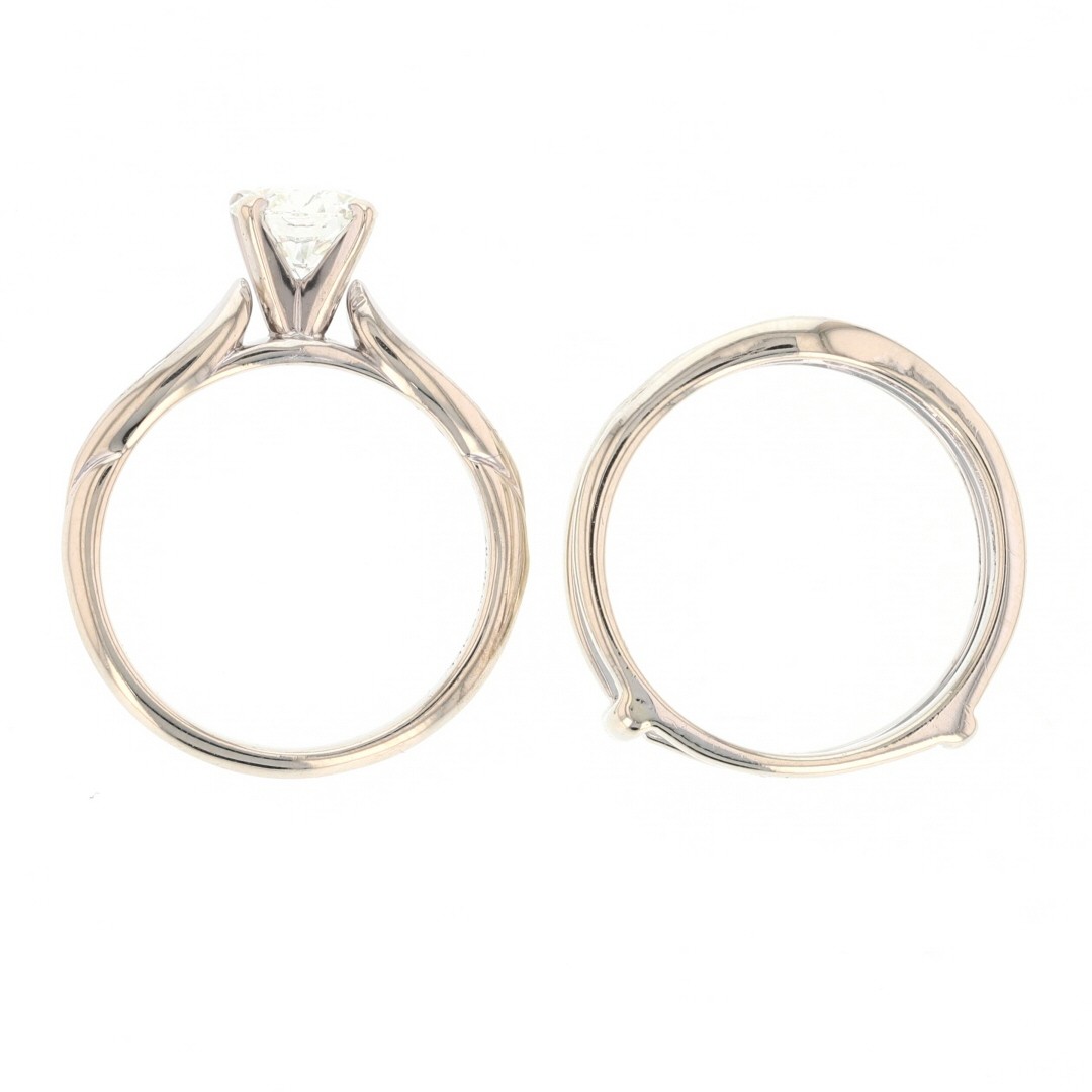 Gabriel & Co. 1.20ctw Round Diamond Wedding Set Rings 14k White Gold Size 5.25