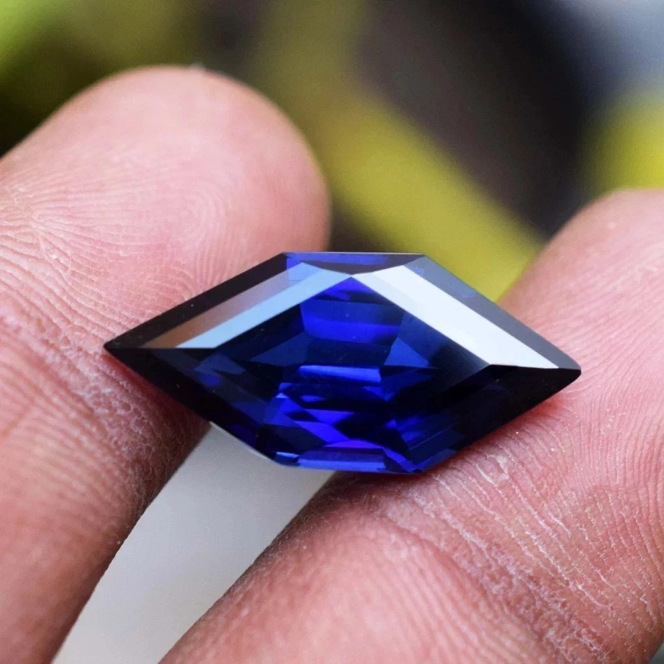21 Ct Natural Ceylon Blue Sapphire Fancy Cut Certified Rare Loose Gemstone+ Gift