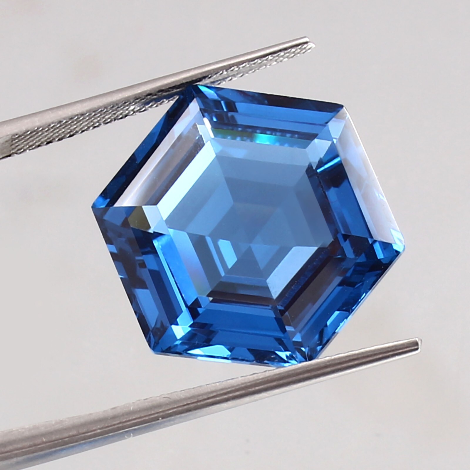 Natural Flawless Mozambique Blue Tourmaline Hexagon Cut Loose Gemstone 25.40 Ct