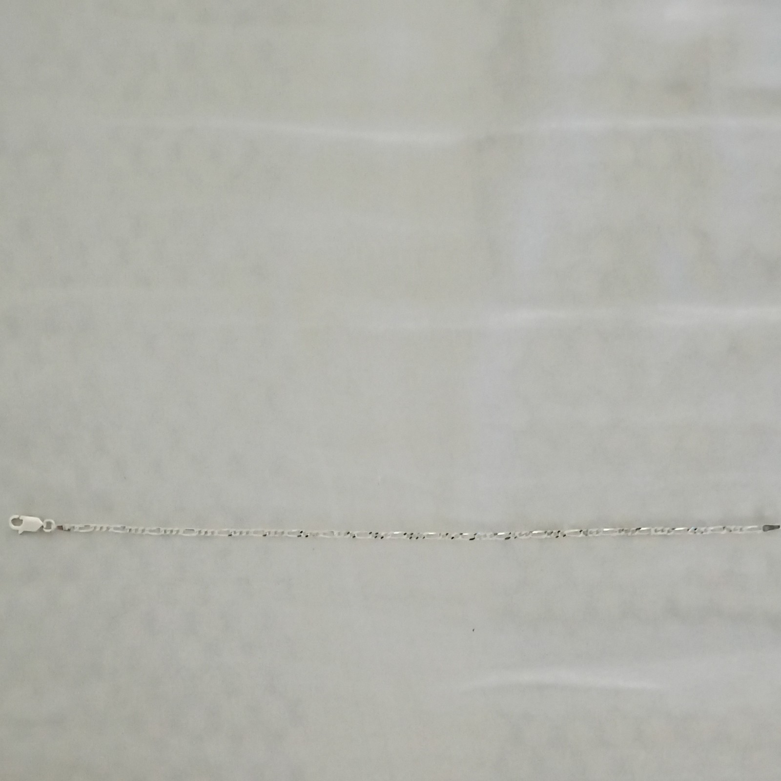 Sterling Silver .925 Diamond Cut Figaro Chain Anklet Lobster Clasp 8 Inch 2mm