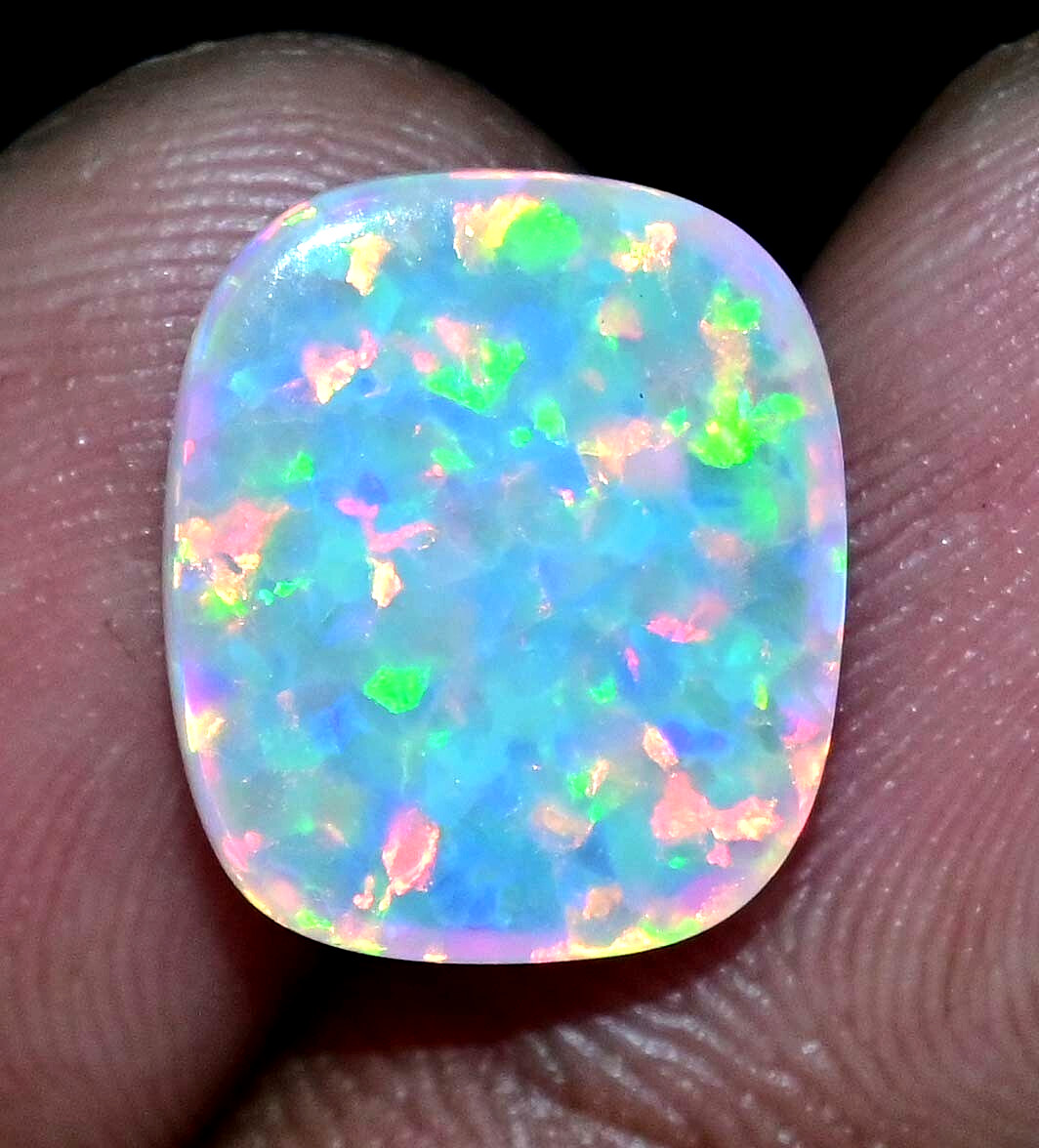 6.80 Ct Natural Ethiopian Fire Opal Certified Play of Color Untreated Gemstone