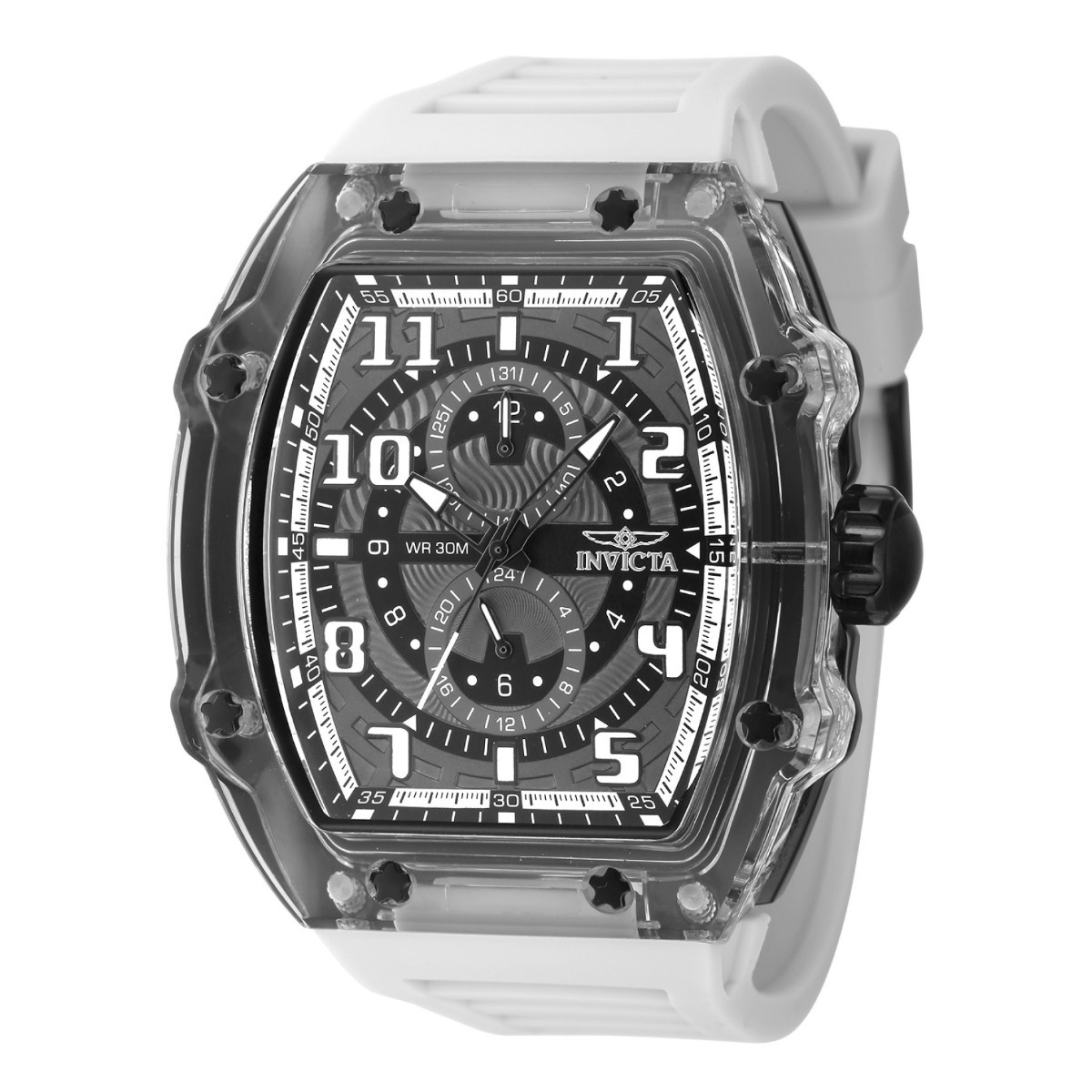 Invicta Racing Cyclone Men’s Watch – 48.5mm, Smoke/White (48719)