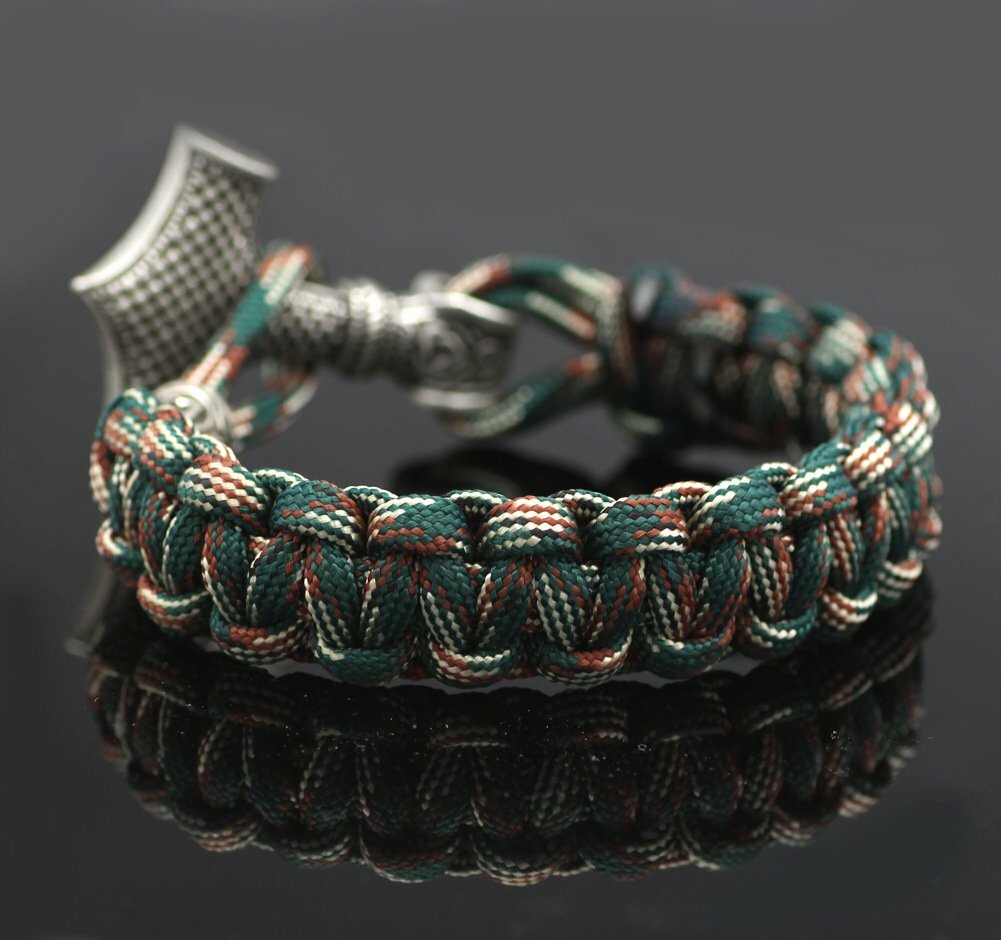 MENDEL 7 Inch Mens Nordic Norse Viking Thors Mjolnir Hammer Cuff Bracelet Men