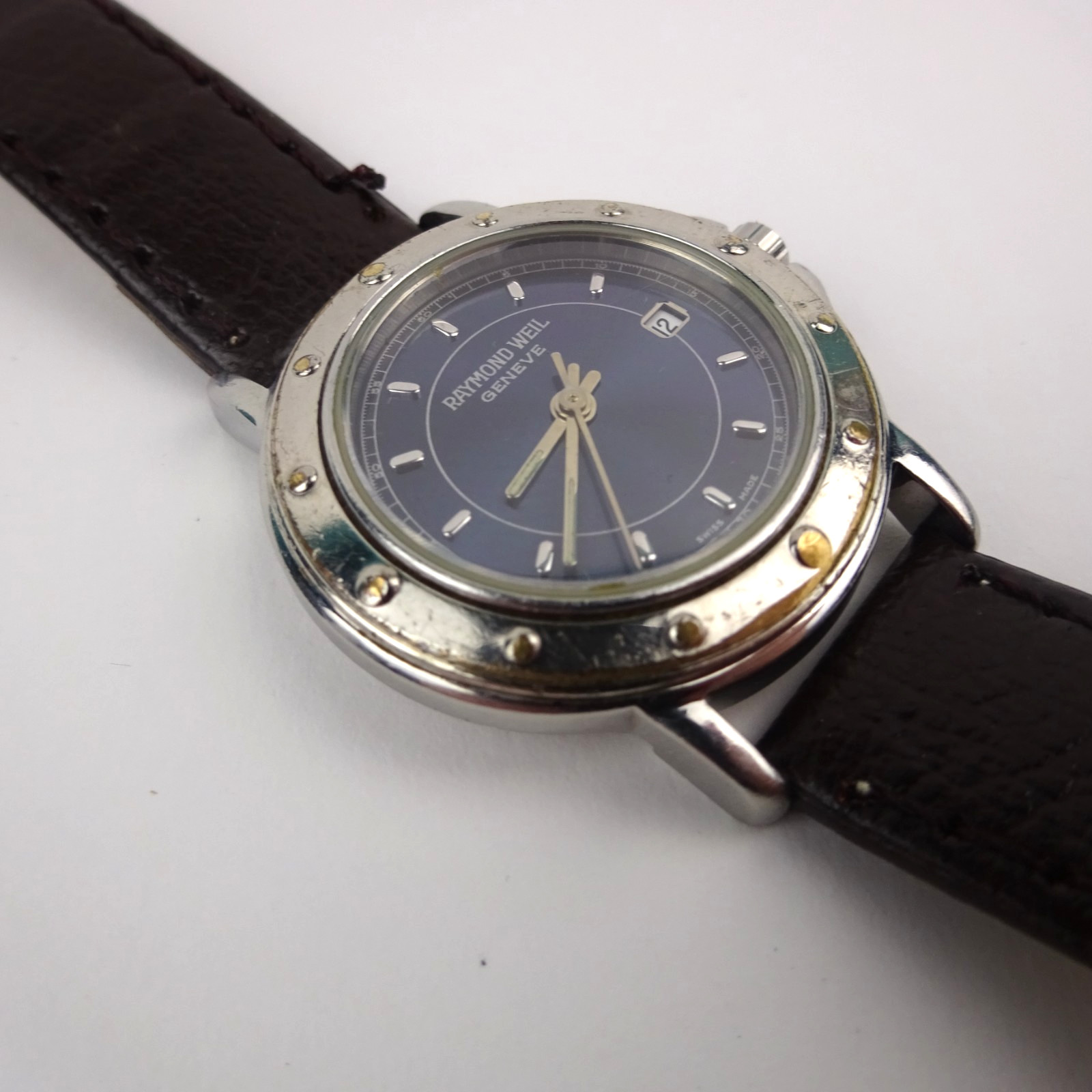Raymond Weil Tango 5360 Watch Blue Dial Women’s Brown Leather Strap