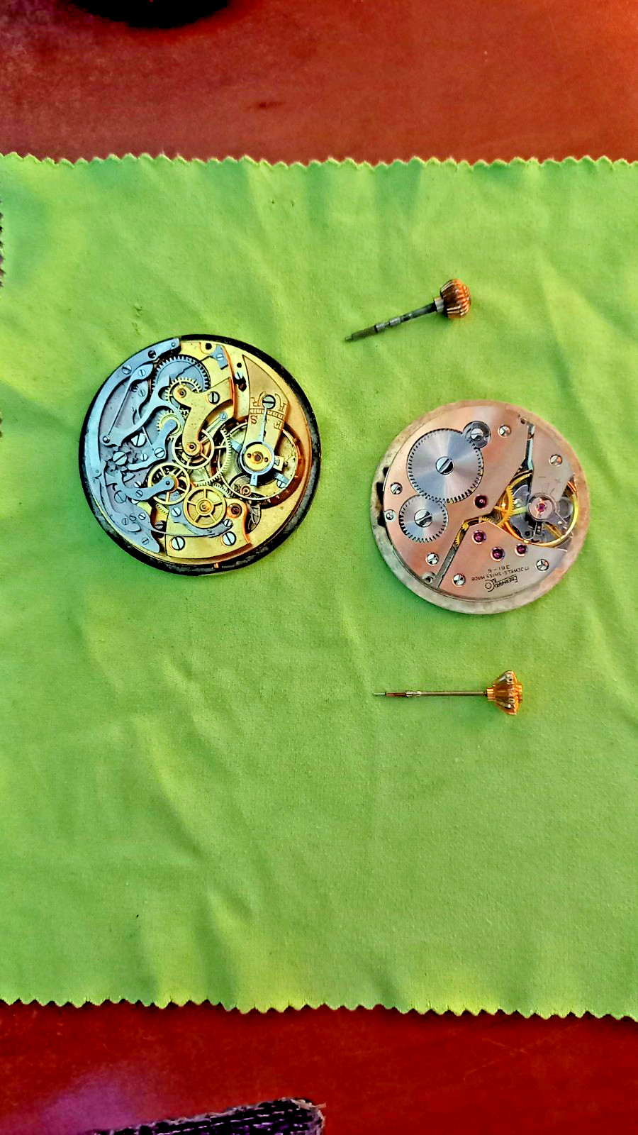 Lot of 2 Eberhard & Co Working Chronograph Pocket Watch Movements + 361-5
